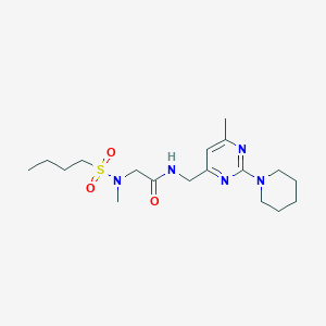 molecular formula C18H31N5O3S B2467039 N-((6-methyl-2-(piperidin-1-yl)pyrimidin-4-yl)methyl)-2-(N-methylbutylsulfonamido)acetamide CAS No. 1797619-97-6