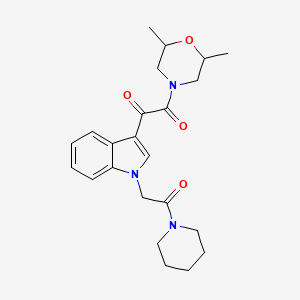 1-(2,6-dimethylmorpholino)-2-(1-(2-oxo-2-(piperidin-1-yl)ethyl)-1H-indol-3-yl)ethane-1,2-dione