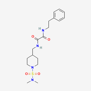 molecular formula C18H28N4O4S B2467059 N1-((1-(N,N-dimethylsulfamoyl)piperidin-4-yl)methyl)-N2-phenethyloxalamide CAS No. 2034458-65-4