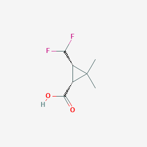 molecular formula C7H10F2O2 B2467060 (1R,3S)-3-(二氟甲基)-2,2-二甲基环丙烷-1-羧酸 CAS No. 2287247-58-7