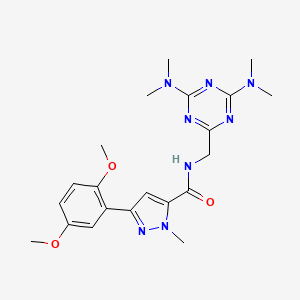 N-((4,6-bis(dimethylamino)-1,3,5-triazin-2-yl)methyl)-3-(2,5-dimethoxyphenyl)-1-methyl-1H-pyrazole-5-carboxamide