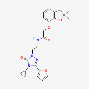 N-(2-(4-cyclopropyl-3-(furan-2-yl)-5-oxo-4,5-dihydro-1H-1,2,4-triazol-1-yl)ethyl)-2-((2,2-dimethyl-2,3-dihydrobenzofuran-7-yl)oxy)acetamide