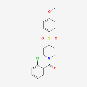 molecular formula C19H20ClNO4S B2467085 (2-Chlorophenyl)(4-((4-methoxyphenyl)sulfonyl)piperidin-1-yl)methanone CAS No. 1705662-25-4