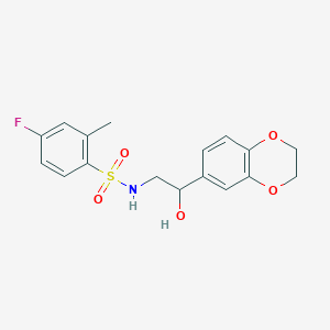 N-(2-(2,3-dihydrobenzo[b][1,4]dioxin-6-yl)-2-hydroxyethyl)-4-fluoro-2-methylbenzenesulfonamide