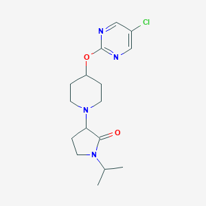 molecular formula C16H23ClN4O2 B2467091 3-[4-(5-Chloropyrimidin-2-yl)oxypiperidin-1-yl]-1-propan-2-ylpyrrolidin-2-one CAS No. 2415453-23-3