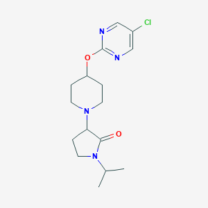 molecular formula C16H23ClN4O2 B2467091 3-{4-[(5-Chloropyrimidin-2-yl)oxy]piperidin-1-yl}-1-(propan-2-yl)pyrrolidin-2-one CAS No. 2415453-23-3