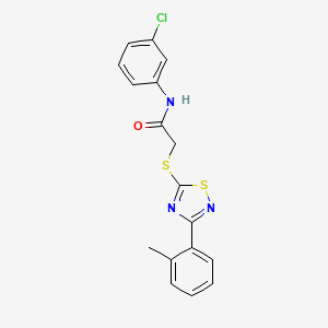 B2467092 N-(3-chlorophenyl)-2-((3-(o-tolyl)-1,2,4-thiadiazol-5-yl)thio)acetamide CAS No. 864918-54-7