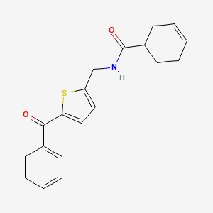molecular formula C19H19NO2S B2467096 N-((5-benzoylthiophen-2-yl)methyl)cyclohex-3-enecarboxamide CAS No. 1797965-20-8