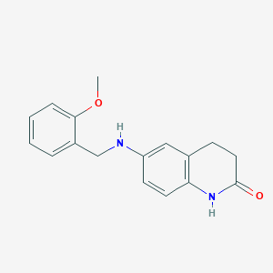 molecular formula C17H18N2O2 B2467097 6-{[(2-Methoxyphenyl)methyl]amino}-1,2,3,4-tetrahydroquinolin-2-one CAS No. 1157283-37-8