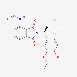 molecular formula C22H24N2O7S B2467101 (R)-N-(2-(1-(3-ethoxy-4-methoxyphenyl)-2-(methylsulfonyl)ethyl)-1,3-dioxoisoindolin-4-yl)acetamide CAS No. 608141-44-2