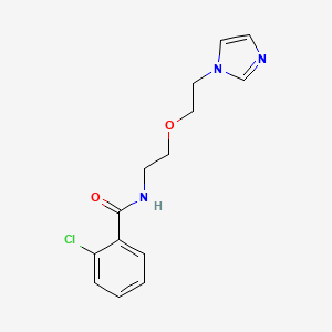 molecular formula C14H16ClN3O2 B2467105 N-(2-(2-(1H-imidazol-1-yl)ethoxy)ethyl)-2-chlorobenzamide CAS No. 2034311-03-8