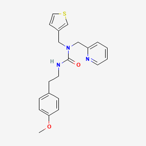 molecular formula C21H23N3O2S B2467106 3-(4-Methoxyphenethyl)-1-(pyridin-2-ylmethyl)-1-(thiophen-3-ylmethyl)urea CAS No. 1234913-32-6