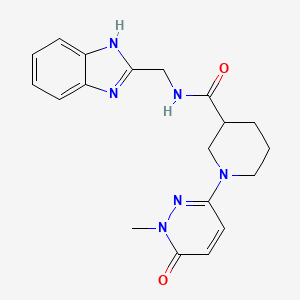 molecular formula C19H22N6O2 B2467115 N-((1H-benzo[d]imidazol-2-yl)methyl)-1-(1-methyl-6-oxo-1,6-dihydropyridazin-3-yl)piperidine-3-carboxamide CAS No. 1396814-17-7