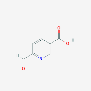 molecular formula C8H7NO3 B2467117 6-Formyl-4-methylpyridine-3-carboxylic acid CAS No. 1289035-20-6