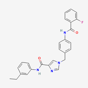 N-(3-ethylphenyl)-1-(4-(2-fluorobenzamido)benzyl)-1H-imidazole-4-carboxamide
