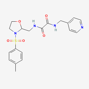 molecular formula C19H22N4O5S B2467121 N1-(吡啶-4-基甲基)-N2-((3-甲苯磺酰氧唑烷-2-基)甲基)草酰胺 CAS No. 874806-04-9