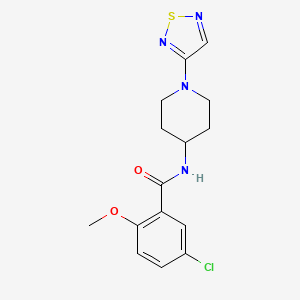molecular formula C15H17ClN4O2S B2467124 N-(1-(1,2,5-thiadiazol-3-yl)piperidin-4-yl)-5-chloro-2-methoxybenzamide CAS No. 2034303-61-0