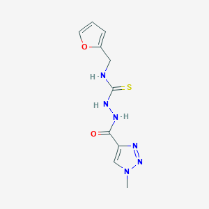 molecular formula C10H12N6O2S B2467125 1-(Furan-2-ylmethyl)-3-[(1-methyltriazole-4-carbonyl)amino]thiourea CAS No. 2319895-11-7