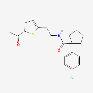 molecular formula C20H22ClNO2S B2467126 N-(2-(5-acetylthiophen-2-yl)ethyl)-1-(4-chlorophenyl)cyclopentanecarboxamide CAS No. 2034437-19-7