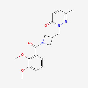 molecular formula C18H21N3O4 B2467130 2-[[1-(2,3-Dimethoxybenzoyl)azetidin-3-yl]methyl]-6-methylpyridazin-3-one CAS No. 2320418-08-2