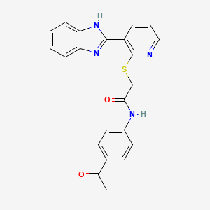 molecular formula C22H18N4O2S B2467131 N-(4-乙酰苯基)-2-[3-(1H-苯并咪唑-2-基)吡啶-2-基]硫代乙酰胺 CAS No. 838100-79-1