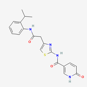 N-(4-(2-((2-isopropylphenyl)amino)-2-oxoethyl)thiazol-2-yl)-6-oxo-1,6-dihydropyridine-3-carboxamide