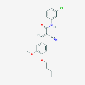 molecular formula C21H21ClN2O3 B2467140 (2E)-3-(4-butoxy-3-methoxyphenyl)-N-(3-chlorophenyl)-2-cyanoprop-2-enamide CAS No. 357617-98-2