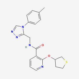 molecular formula C20H21N5O2S B2467146 2-((四氢噻吩-3-基)氧基)-N-((4-(对甲苯基)-4H-1,2,4-三唑-3-基)甲基)烟酰胺 CAS No. 1903027-54-2