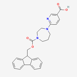 molecular formula C26H25N3O4 B2467147 6-(4-{[(9H-fluoren-9-yl)methoxy]carbonyl}-1,4-diazepan-1-yl)pyridine-3-carboxylic acid CAS No. 2091267-46-6