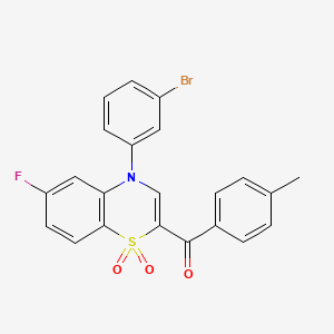 [4-(3-bromophenyl)-6-fluoro-1,1-dioxido-4H-1,4-benzothiazin-2-yl](4-methylphenyl)methanone