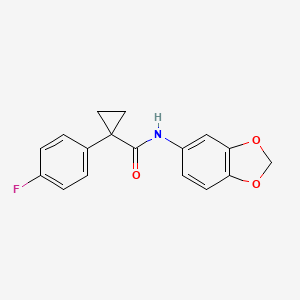 molecular formula C17H14FNO3 B2467159 N-(苯并[d][1,3]二氧杂环-5-基)-1-(4-氟苯基)环丙烷甲酰胺 CAS No. 1050586-21-4