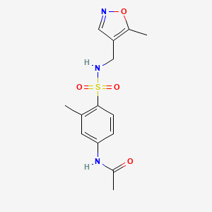 molecular formula C14H17N3O4S B2467164 N-(3-甲基-4-(N-((5-甲基异恶唑-4-基)甲基)磺酰基)苯基)乙酰胺 CAS No. 2034245-73-1