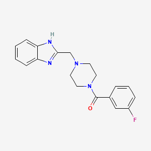 molecular formula C19H19FN4O B2467165 (4-((1H-benzo[d]imidazol-2-yl)methyl)piperazin-1-yl)(3-fluorophenyl)methanone CAS No. 1170121-37-5