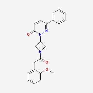 molecular formula C22H21N3O3 B2467166 2-[1-[2-(2-Methoxyphenyl)acetyl]azetidin-3-yl]-6-phenylpyridazin-3-one CAS No. 2380183-63-9