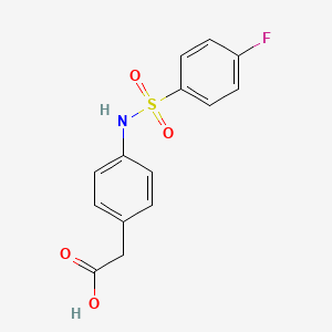 molecular formula C14H12FNO4S B2467169 (4-{[(4-Fluorophenyl)sulfonyl]amino}phenyl)acetic acid CAS No. 524039-63-2