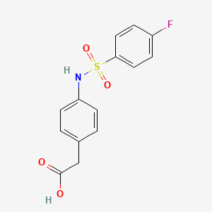 molecular formula C14H12FNO4S B2467169 (4-{[(4-氟苯基)磺酰]氨基}苯基)乙酸 CAS No. 524039-63-2