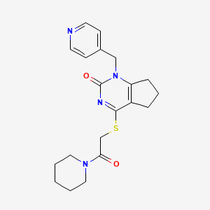 molecular formula C20H24N4O2S B2467170 4-((2-oxo-2-(piperidin-1-yl)ethyl)thio)-1-(pyridin-4-ylmethyl)-6,7-dihydro-1H-cyclopenta[d]pyrimidin-2(5H)-one CAS No. 932961-93-8