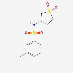 molecular formula C12H17NO4S2 B2467179 N-(1,1-dioxo-1lambda6-thiolan-3-yl)-3,4-dimethylbenzene-1-sulfonamide CAS No. 874788-14-4