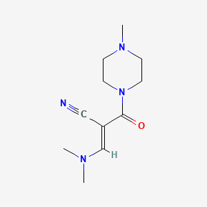 molecular formula C11H18N4O B2467188 (E)-3-(dimethylamino)-2-[(4-methylpiperazino)carbonyl]-2-propenenitrile CAS No. 551930-69-9