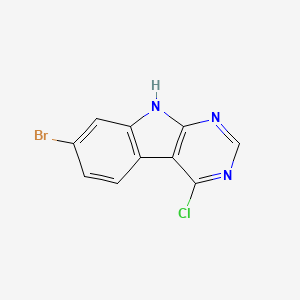 molecular formula C10H5BrClN3 B2467191 7-bromo-4-chloro-9H-pyrimido[4,5-b]indole CAS No. 1300026-95-2