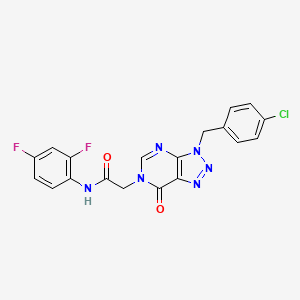 molecular formula C19H13ClF2N6O2 B2467207 2-(3-(4-chlorobenzyl)-7-oxo-3H-[1,2,3]triazolo[4,5-d]pyrimidin-6(7H)-yl)-N-(2,4-difluorophenyl)acetamide CAS No. 887215-20-5