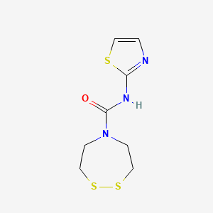 molecular formula C8H11N3OS3 B2467208 N-(1,3-thiazol-2-yl)-1,2,5-dithiazepane-5-carboxamide CAS No. 1445610-66-1