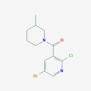 molecular formula C12H14BrClN2O B2467211 5-Bromo-2-chloro-3-(3-methylpiperidine-1-carbonyl)pyridine CAS No. 1252262-36-4