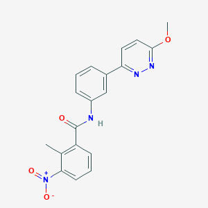 molecular formula C19H16N4O4 B2467215 N-[3-(6-methoxypyridazin-3-yl)phenyl]-2-methyl-3-nitrobenzamide CAS No. 899746-58-8