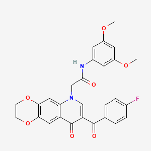 N-(3,5-dimethoxyphenyl)-2-[8-(4-fluorobenzoyl)-9-oxo-2,3-dihydro-[1,4]dioxino[2,3-g]quinolin-6-yl]acetamide
