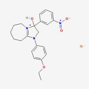 1-(4-ethoxyphenyl)-3-hydroxy-3-(3-nitrophenyl)-3,5,6,7,8,9-hexahydro-2H-imidazo[1,2-a]azepin-1-ium bromide