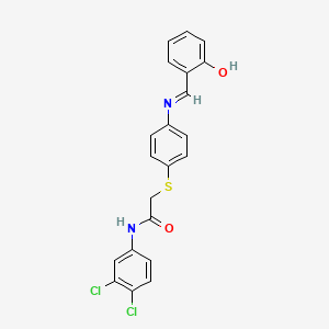 N-(3,4-dichlorophenyl)-2-[(4-{[(2-hydroxyphenyl)methylene]amino}phenyl)sulfanyl]acetamide
