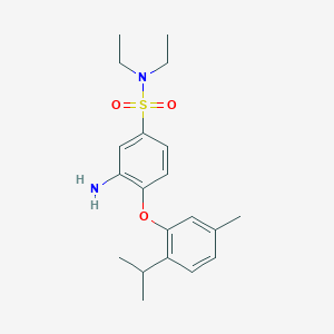 molecular formula C20H28N2O3S B2467229 3-amino-N,N-diethyl-4-[5-methyl-2-(propan-2-yl)phenoxy]benzene-1-sulfonamide CAS No. 736948-96-2