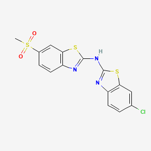 molecular formula C15H10ClN3O2S3 B2467230 6-chloro-N-(6-(methylsulfonyl)benzo[d]thiazol-2-yl)benzo[d]thiazol-2-amine CAS No. 862976-47-4