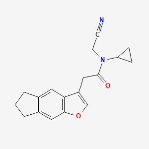 molecular formula C18H18N2O2 B2467231 N-(cyanomethyl)-N-cyclopropyl-2-{5H,6H,7H-indeno[5,6-b]furan-3-yl}acetamide CAS No. 1797841-20-3